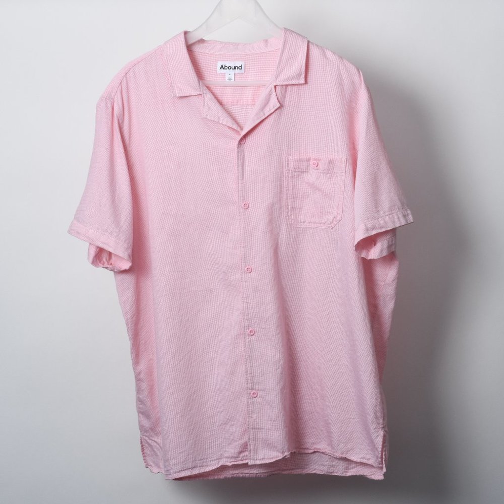 Abound Men's Light Pink Short Sleeve Button Down XL